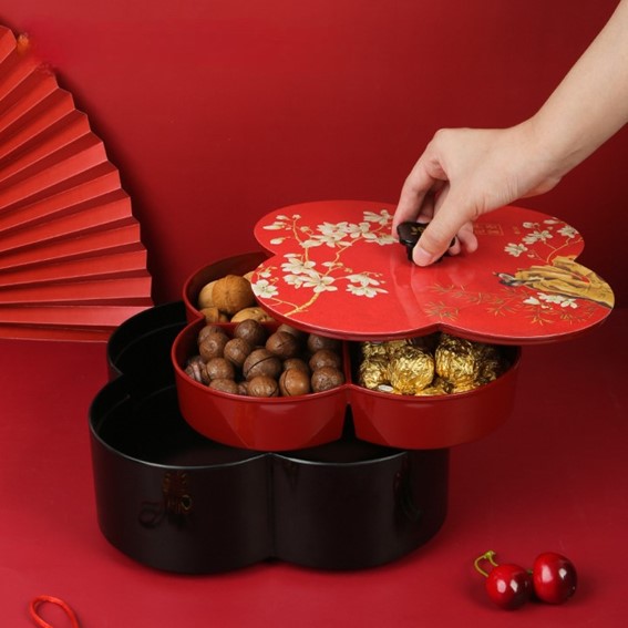 Floral Shape CNY Goodies Container